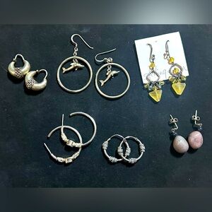 6 pairs of Sterling Silver Earrings